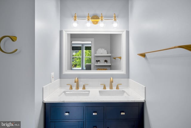 bathroom with double vanity