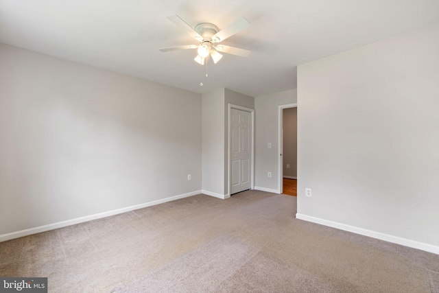 5722 Pond View Ln, Broad Run, VA 20137 - spare room with ceiling fan, carpet flooring, and baseboards