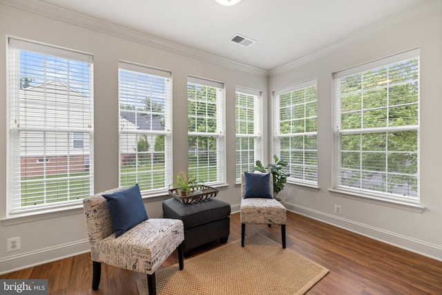 6704 Holly Farm Ln Unit 203, New Baltimore, VA 20187 - sitting room featuring wood finished floors, baseboards, and ornamental molding