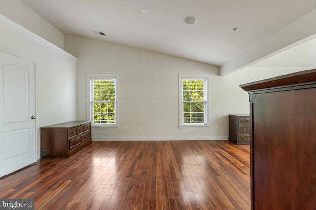 4102 Chariot Way, Upper Marlboro, MD 20772 - unfurnished bedroom with vaulted ceiling, dark wood-style floors, and baseboards