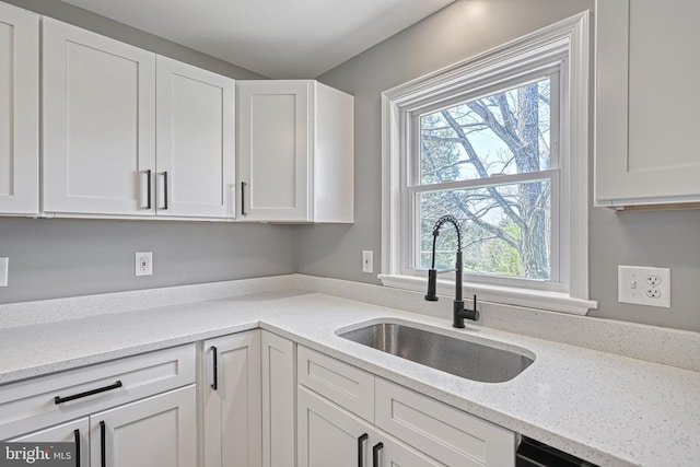 35 Herrs Ridge Rd, Gettysburg, PA 17325 - kitchen with a sink, white cabinetry, and light stone countertops