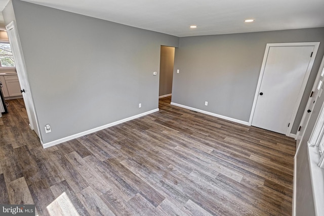 35 Herrs Ridge Rd, Gettysburg, PA 17325 - empty room featuring baseboards, recessed lighting, and dark wood-style flooring