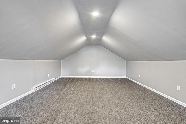 35 Herrs Ridge Rd, Gettysburg, PA 17325 - bonus room featuring baseboards, carpet flooring, lofted ceiling, and baseboard heating