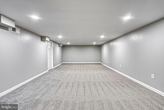 35 Herrs Ridge Rd, Gettysburg, PA 17325 - finished basement with recessed lighting, carpet, baseboards, and visible vents
