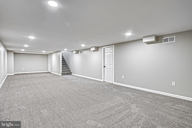 35 Herrs Ridge Rd, Gettysburg, PA 17325 - finished basement with visible vents, recessed lighting, stairs, and baseboards
