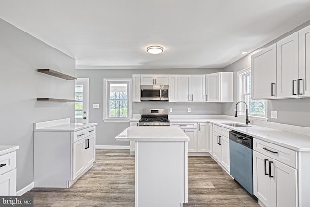 35 Herrs Ridge Rd, Gettysburg, PA 17325 - kitchen with light countertops, stainless steel appliances, open shelves, and a sink