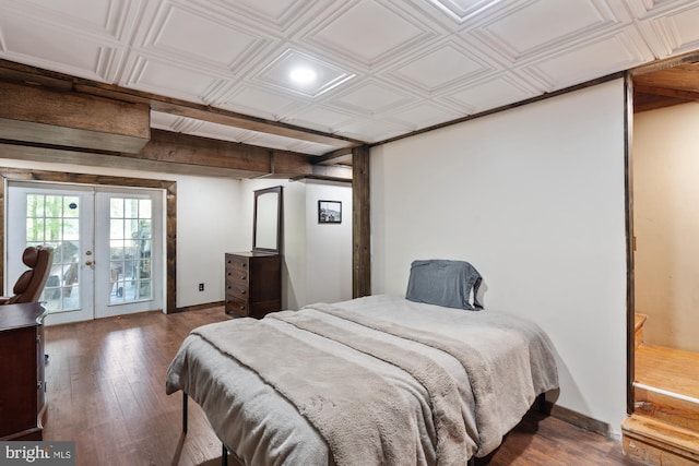 2 Heights Ct, Ruther Glen, VA 22546 - bedroom featuring wood finished floors, french doors, baseboards, and access to outside
