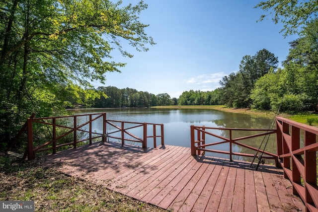2 Heights Ct, Ruther Glen, VA 22546 - dock with a water view and a view of trees