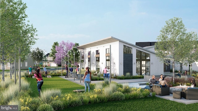 surrounding community with a yard