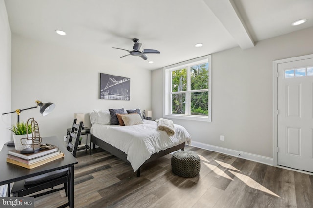 2817 Ulman Ave, Baltimore, MD 21215 - bedroom with multiple windows, wood finished floors, recessed lighting, baseboards, and a ceiling fan