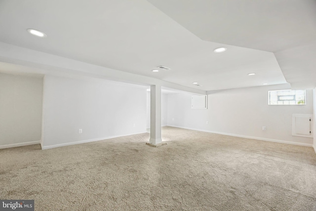 2817 Ulman Ave, Baltimore, MD 21215 - below grade area featuring carpet, recessed lighting, and baseboards