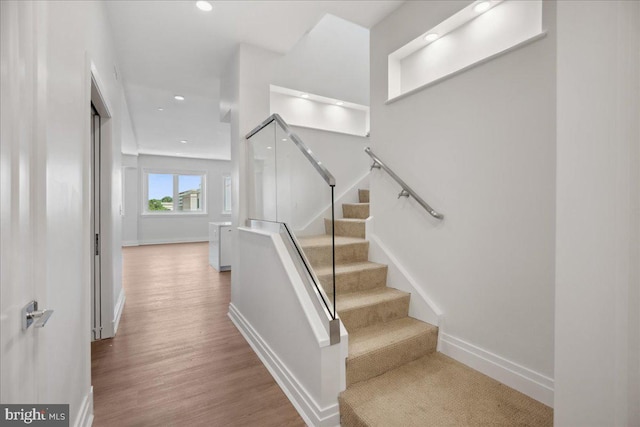 923 V St NW Unit 602, Washington, DC 20001 - stairs with wood finished floors and recessed lighting