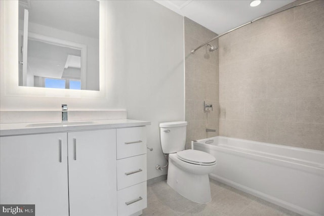 923 V St NW Unit 602, Washington, DC 20001 - full bathroom featuring vanity, tub / shower combination, and tile patterned floors