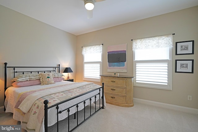 102 Morgan Way, Milton, DE 19968 - bedroom featuring light colored carpet, baseboards, and ceiling fan