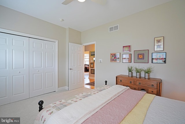102 Morgan Way, Milton, DE 19968 - bedroom with a closet, carpet floors, a ceiling fan, and baseboards