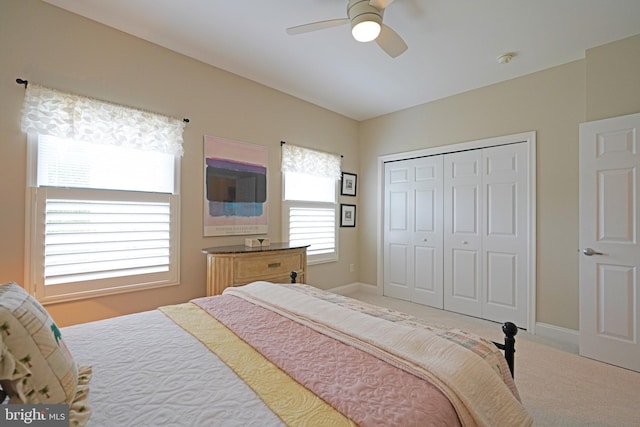 102 Morgan Way, Milton, DE 19968 - carpeted bedroom featuring a closet, a ceiling fan, and baseboards