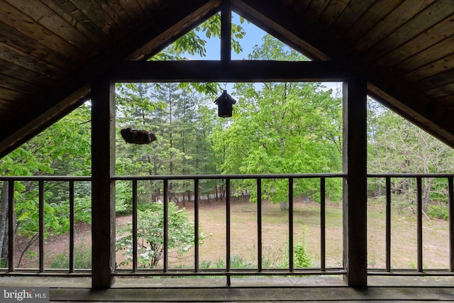 exterior details with a wooded view