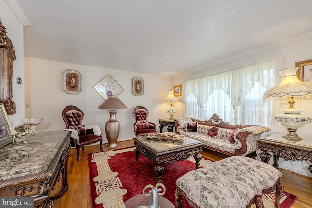 7202 Good Luck Rd, Lanham, MD 20706 - living area featuring wood finished floors and crown molding