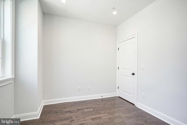2326 Gerritt St, Philadelphia, PA 19146 - empty room featuring recessed lighting, baseboards, and dark wood finished floors