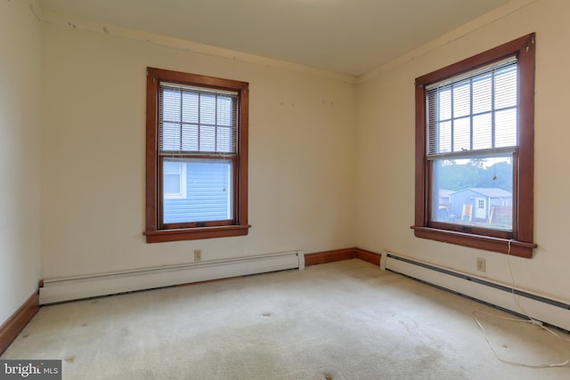 350 E Derry Rd, Hershey, PA 17033 - carpeted spare room featuring a baseboard radiator, a baseboard heating unit, healthy amount of natural light, and baseboards
