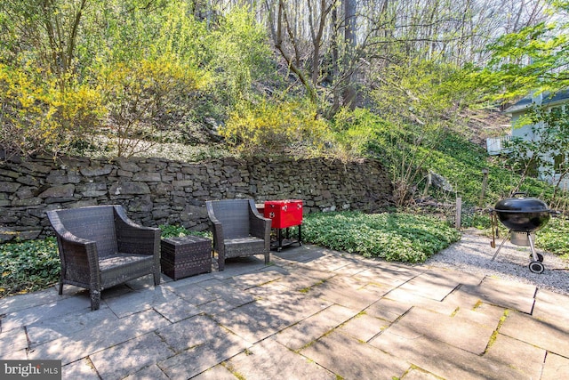 view of patio featuring grilling area