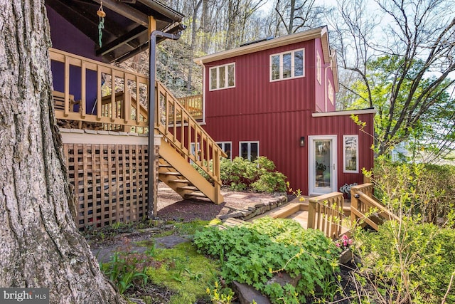 exterior space featuring stairs