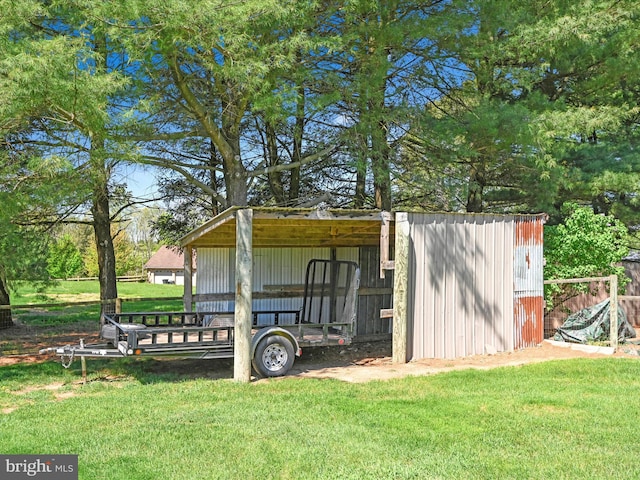 917 Houtztown Rd, Myerstown, PA 17067 - view of pole building featuring a lawn and a detached carport