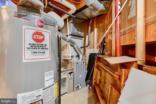 utilities featuring gas water heater