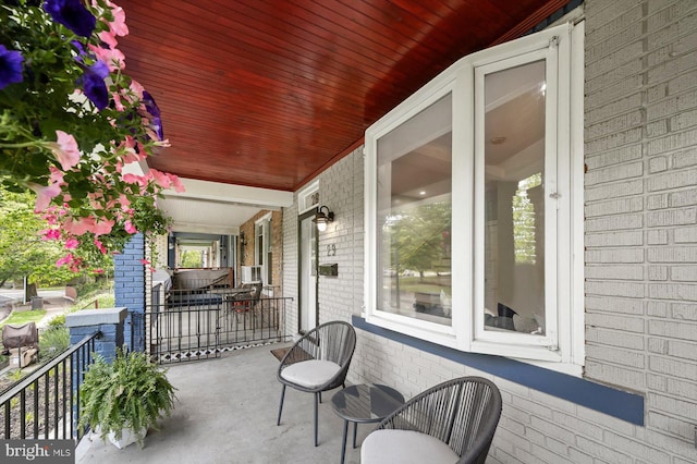 view of covered porch