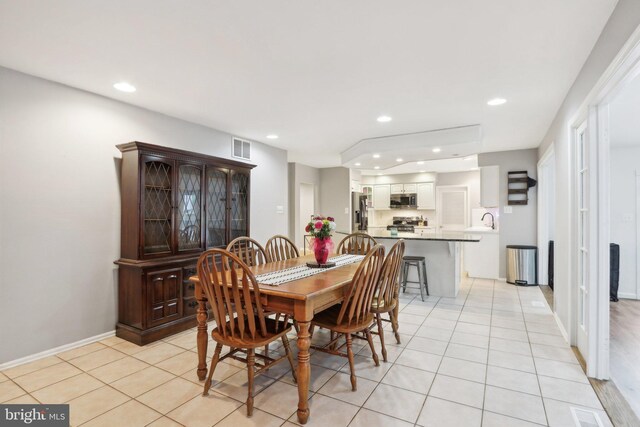 595 Tabernacle Rd, Medford, NJ 08055 - dining room with recessed lighting, light tile patterned floors, and baseboards
