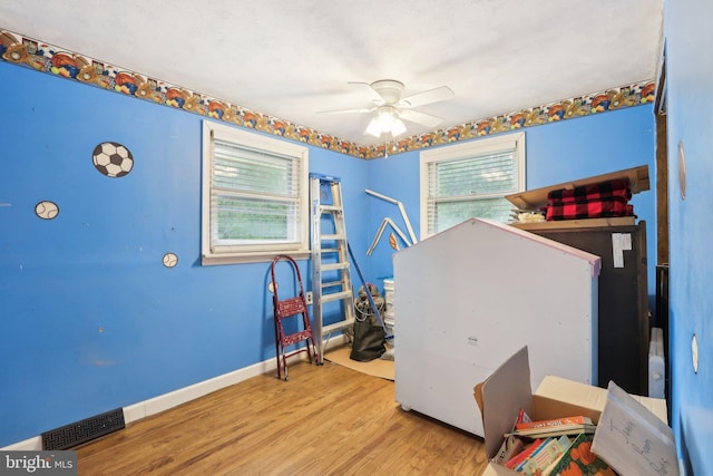595 Tabernacle Rd, Medford, NJ 08055 - bedroom with wood finished floors, baseboards, and ceiling fan