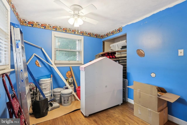 595 Tabernacle Rd, Medford, NJ 08055 - bedroom featuring wood finished floors and a ceiling fan