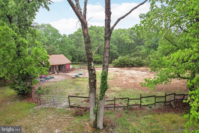 595 Tabernacle Rd, Medford, NJ 08055 - view of yard with fence, a patio, a view of trees, and a gate