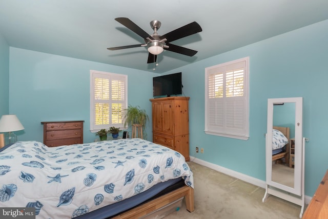 263 Medwick Garth E, Baltimore, MD 21228 - bedroom featuring multiple windows, carpet flooring, baseboards, and ceiling fan