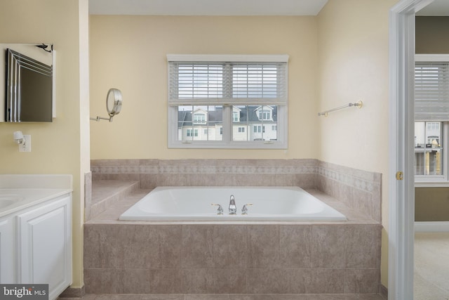 full bath with a garden tub