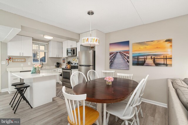 4711 Coastal Hwy Unit 441, Ocean City, MD 21842 - dining space featuring baseboards and light wood-style floors