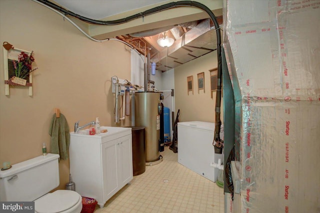 below grade area featuring electric water heater