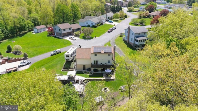 drone / aerial view with a residential view