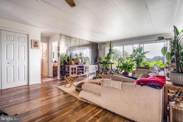 living room with wood-type flooring
