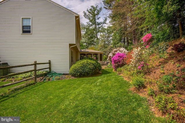 view of yard featuring fence