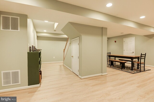 9504 Broome Ct, Vienna, VA 22182 - additional living space with light wood-style floors, baseboards, and recessed lighting