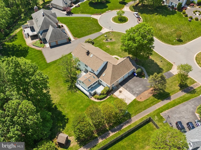 birds eye view of property featuring a residential view