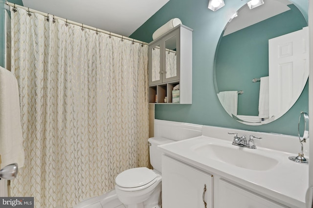7228 Lensfield Ct, Alexandria, VA 22315 - bathroom with vanity and curtained shower