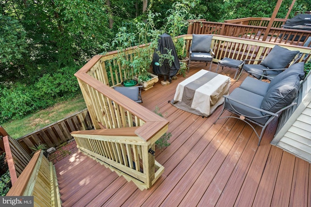 7228 Lensfield Ct, Alexandria, VA 22315 - wooden terrace featuring outdoor lounge area