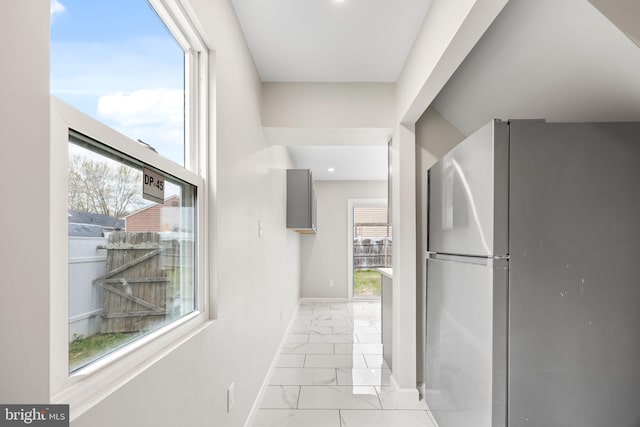 6 Plymouth Ter, Egg Harbor Township, NJ 08234 - hallway with baseboards and marble finish floor