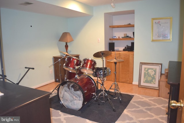 1716 Pebble Beach Dr, Bowie, MD 20721 - recreation room featuring baseboards, visible vents, and wood finished floors