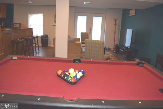 1716 Pebble Beach Dr, Bowie, MD 20721 - recreation room with billiards, french doors, and a wealth of natural light