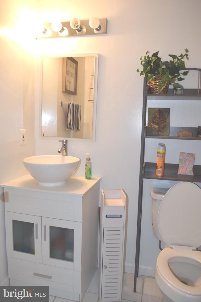 1716 Pebble Beach Dr, Bowie, MD 20721 - half bath with toilet, tile patterned floors, and vanity