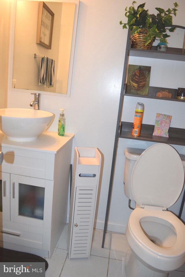 1716 Pebble Beach Dr, Bowie, MD 20721 - bathroom with toilet, tile patterned floors, and vanity