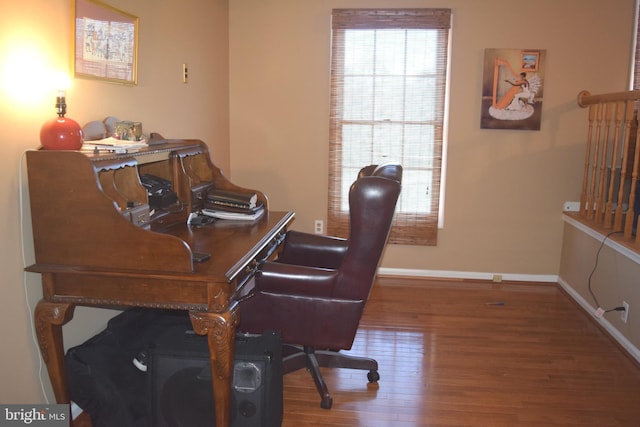1716 Pebble Beach Dr, Bowie, MD 20721 - office area with baseboards and wood finished floors